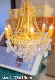 1/6 Scale Dollhouse Miniatures Luxury Crystal Lamps Chandelier Light Accessories