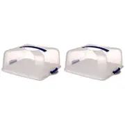 2PK Clip Fresh Square Cake Saver Airtight Container - Clear
