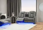 TRAVIS FABRIC 2 Seater with Recliners and Console