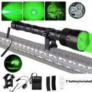 1200 Yard Hunting Flashlight 3LED Green Light Coyote Hog Varmint Predator Lamp