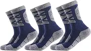 [LNwnmyyg] Merino Wool Hiking Socks, Crew Length, Thermal Moisture Wicking Hiking Socks, Wool Blend Hand Gloves for Men 3-Pack