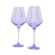 Estelle Colored Glass Stem Wineglasses, Set of 2