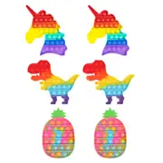 6 Packs Pop It Fidget Multicolor Sensory Toys for Kids