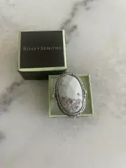Ross Simons Large Faceted Howlite Sterling Silver Ring