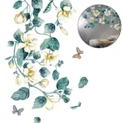 Nevenka Removable DIY 3D Flower Vine White Floral Leaf Art Decor Wall Sticker Living Room