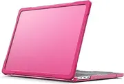 Transparent Back Shell Compatible with MacBook Air 13.6" 2022 A2681/ M3 2024 A3113 Slim Shockproof Rugged TPU Protective Cover Tablet Case Cover(Rose Red)