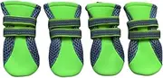 Vibrant Fellow Paw Protector Dog Boots Breathable and Skid-Proof with Reflective Straps Bright Green Size Small and Medium Set of 4 (Size Small - Inner Sole Width 1.57 Inch)