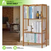 20"Natural Bamboo 3-Tier Free Stand Bookcase[ADJUSTABLE SHELF]Magazine Book Rack