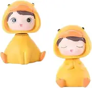 Cabilock 2 Pcs Cute Cartoon Duck Dashboard Decor Resin Car Ornaments for Interior Decoration Vivid Design for Car Desktop Present for Friends and Family