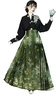 [Mkjuuior] Hanfu Skirt Chinese Style Ancient Costume Horse Face Skirt Ming Dynasty Woven Gold Horse Face Skirt Hanfu