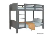 KINGSTON SLUMBER Single Bunk Bed Frame, Solid Pine 2-in-1 Modular Design Convert to 2 Single Beds, Grey