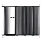 riin Extra Tall 150cm Baby Pet Security Gate Metal Safety Guard Tension Pressure Mounted for Children Dog Kitten Adjustable Width Range 185-195cm Largest Gap Between Bars 42mm Model B443 Black