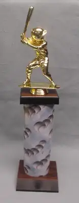 female youth SOFTBALL trophy award ball theme column weighted base trophy