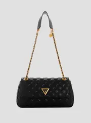 GUESS Women's Black Giully Quilted Crossbody Bag