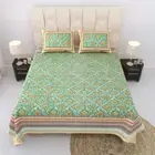 Handmade 244 TC Cotton Super King Floral Print Flat Bedsheet For Bedroom Decor