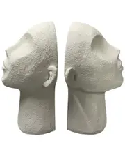 Sagebrook Home Set of 2 Textured Head Up Bookends
