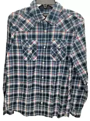 Buffalo David Bitton Men's Sassire Plaid Graphic-Print Logo Shirt, S MULTI.