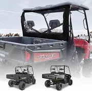 QYMOTO Polaris Ranger Full Size 570 Rear Windshield, Soft Canvas Dust Panel for Ranger 500 570 700, Clear PVC, 2 Seaters & Crew