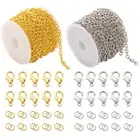 5m Necklace Chains w/ 30 Lobster Clasps 60 Jump Rings Bracelet Jewellery Making