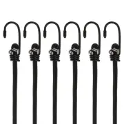 6Pcs Bungee Cord with Hooks 32" Rubber Bungee Cords for Outdoor, Black