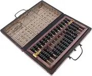 MagiDeal 13 Rows Vintage Chinese Wooden Bead Arithmetic Abacus with Box Classic Ancient Calculator Counting Collection Children Adult