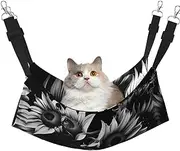 EdWal black and white sunflowers print Soft Sleeping Hammock Cat Hammock for Cage Hanging,Pet Hammock Bed Adjustable for Small Animals