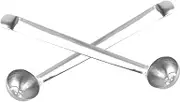 SOLUSTRE 2Pcs Stainless Steel Olive Spoon Long Handle Slotted Serving Spoon for Jars for Cherry Retrieval Kitchen Tool