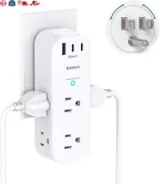 Multiple Plug Outlet Extender, 6 Wall Outlets and 3 USB Ports (2 USB C), Multi O