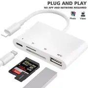4 in 1USB to IOS 13 OTG Adapter For iPhone 13 12 XS Pro 7 8 For iPad Card reader