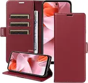 YocoverTech Compatible with Google Pixel 9 5G Case,PU Leather Kickstand Feature Folio Flip Cover with[Card Slots][Note Pockets] for Pixel 9 Pro 5G Wallet Case-Wine Red