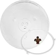 12.5"/31.5cm Universal Microwave Glass Turntable Replacement for Kenmore, Panasonic, GE - With Coupler and Roller Support Wheel Ring