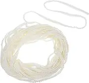 Operitacx Faux Pearl Bead Fringe Trim Wide Beaded Edge Ribbon for DIY Craft Vintage Pearl Lace for Wedding Party Home Decor Costume and Lamp Shade Embellishment Yards
