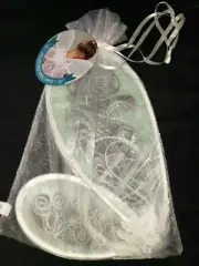 NEW WHITE SPARKLE FANCY WINGS IN STORAGE BAG RIBBONS GLITTER one size GIRLS