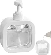 Soap Dispenser with Pump – Square Lotion Container | Large Capacity 300ml 500ml Bottle, Clear Square Design Bathroom Organization and Storage Cleaning Accessory for Kitchen, Office