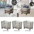 Wire Mesh Laundry Hamper on Wheels Heavy Duty for Yoga Fitness Equipment