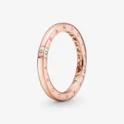 Authentic Pandora Rose Logo & Heart Ring size (56) 7.5