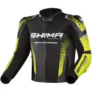 STR 2.0 Black Yellow Leather Motorcycle Jacket