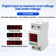 3 IN 1 Adjustable Over Under Voltage Surge Protector Over Current Limit 63A 230V