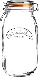 Kilner Round Clip Top Jar, 3L, Transparent 01641