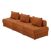 Oikiture 3 Seater Velvet Modular Sofa Lounge Chair