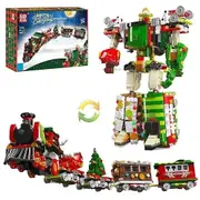 Mould King 12028 Christmas Train Transformer Construction DIY Gift Toy