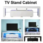 New High Gloss Black White TV Unit Stand LED Coffee Table Drawer Cabinet