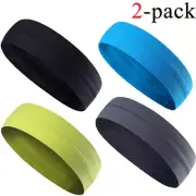 2PCS Thin Sweatband Sports Yoga Gym Stretch Hair Band Elastic Wrap for Men Women
