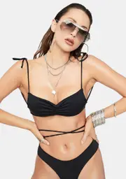 [Frankies Bikinis] Foxy String Bandeau Bikini Top