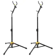 2x Hercules Tall AGS Musical Instrument Stand/Holder f/ Alto/Tenor Saxophone BLK
