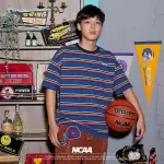 NCAA 短袖 密西根 條紋上衣 深藍 綠紅黃 短T 7225100380