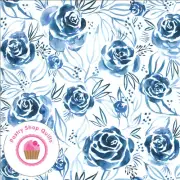Moda MOODY BLOOM 8443 13D Blue Floral CREATE JOY PROJECT Watercolor Quilt Fabric