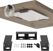 Under Desk Laptop Mount Metal Under Desk Laptop Holder，with Scratch Resistant Design and Included Headphone Hooks