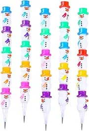 BCOATH Snowman Stacking Pencils 5pcs Writing Pencils Pen Case Non-sharpening for Teens