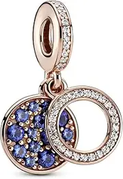 [PANDORA] Sparkling Blue Disc, Blue Crystal & Clear CZ Charm -789186C01